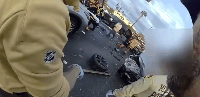 Body camera footage shows first responders at crash scene