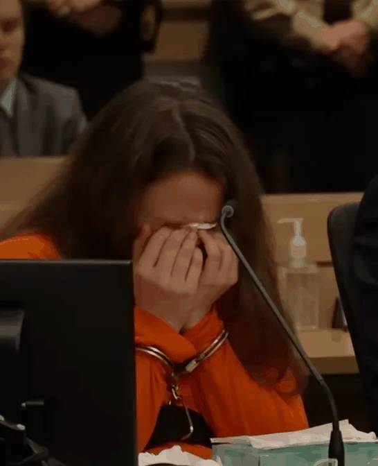 Madison Bergman reacts as the judge delivers her sentence