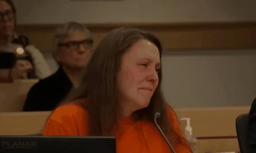 Bergman sobbing into tissue