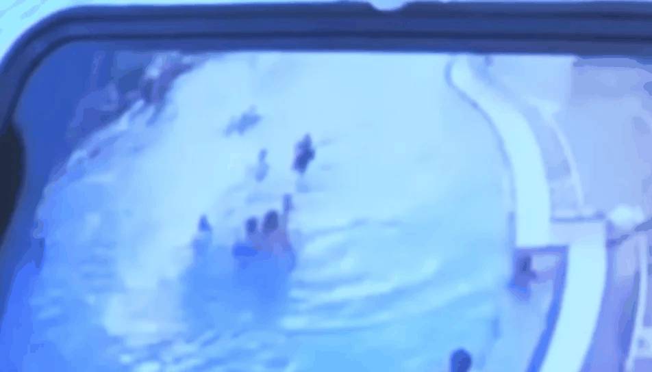 Surveillance footage from Gaylord Palms Resort pool