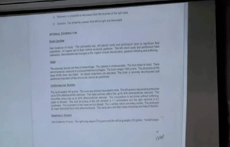 Internal examination findings