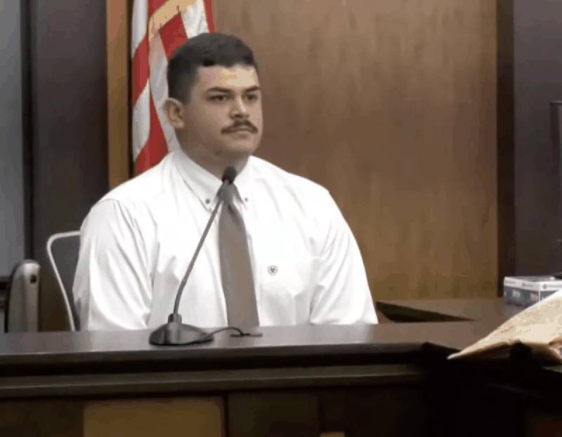 Officer Rodolfo Salinas testifying in the Uriah Urick trial