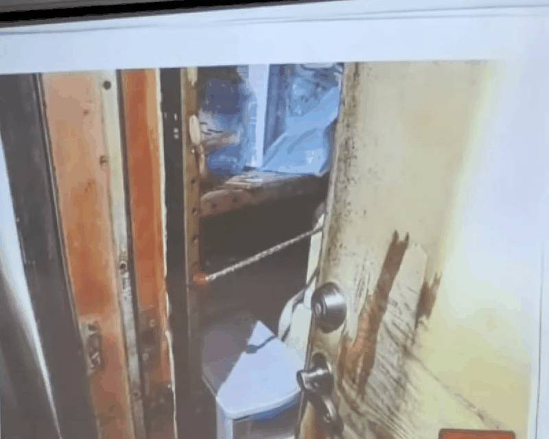 Back door blocked by dryer