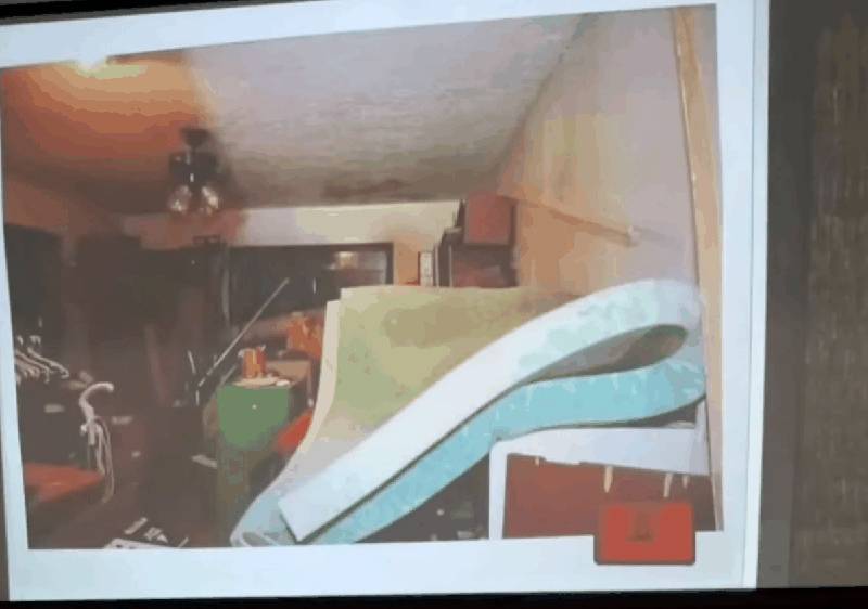 Storage room with mattress