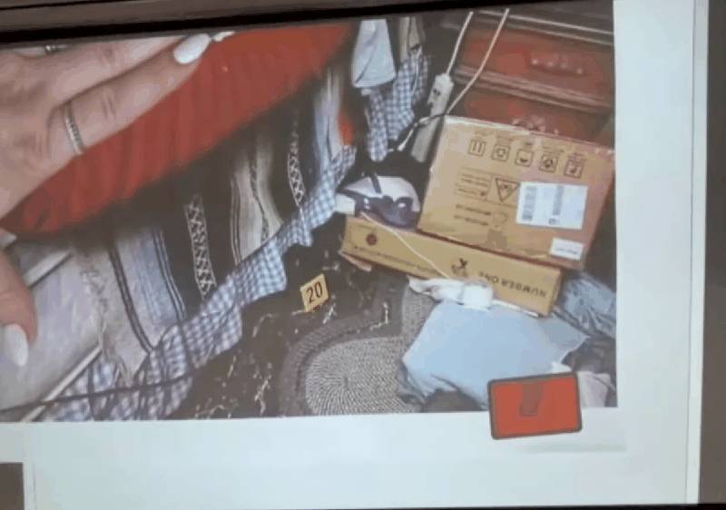 Evidence marker in bedroom