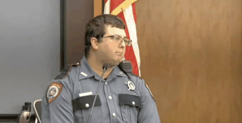 Deputy Tyler listening to testimony