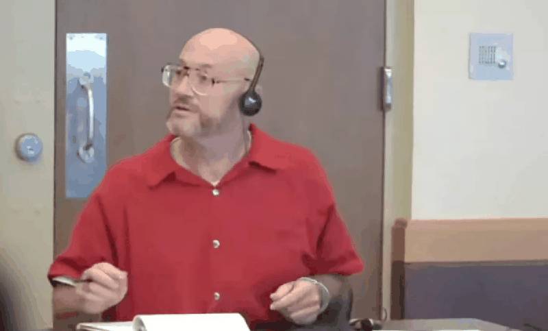 Mark Sievers at his post-conviction relief hearing, October 2025