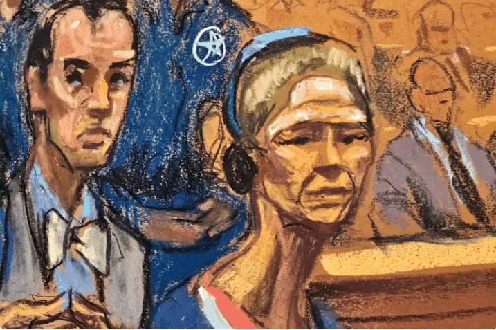 Cilia Flores with bandages in courtroom