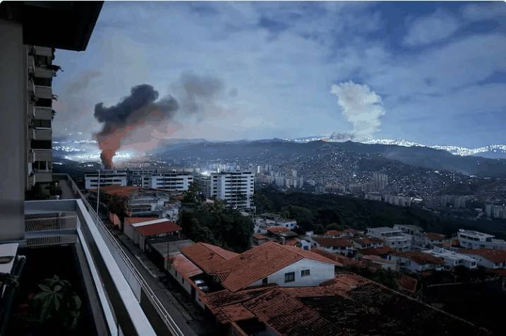 Smoke rising over Caracas during U.S. strikes