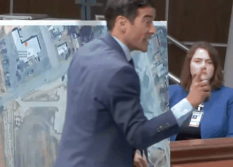 Nico LaHood pointing to timeline showing 11:28:23 crash time