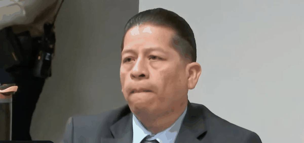 Adrian Gonzales in courtroom looking concerned