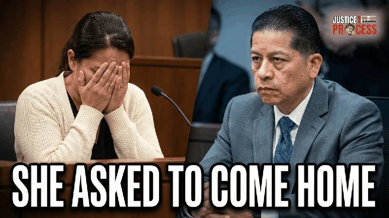 Jennifer Garcia breaks down on the witness stand as Adrian Gonzales looks on