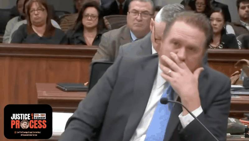 Courtroom observer wiping face