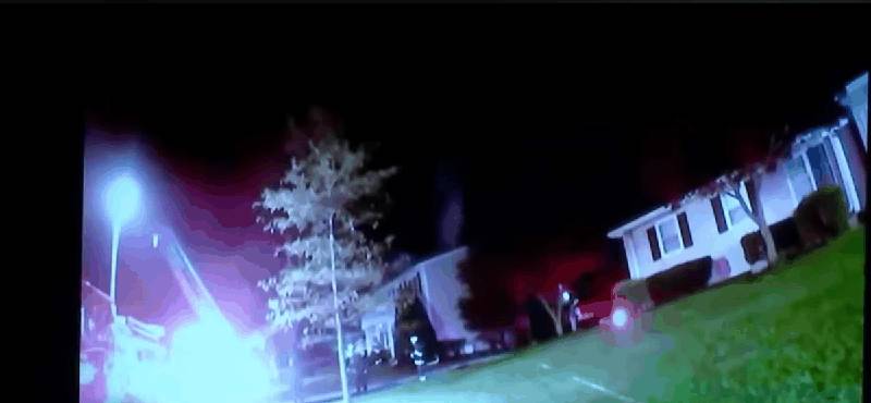 Body camera footage showing the Caneiro residence during the fire response