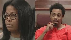 Charla Pendergrass and Jalen Pendergrass appear in court during their arraignment on murder charges in the death of London Thomas.